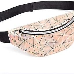 Fanny Packs for Women Man Cute Waist Packs Shiny Waist Bum Bag Waterproof for Travel Party Festival Running Hiking PU Leather Waist Bag (Gold)-image-7
