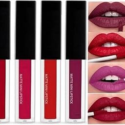 Love Nature Huda professional 4 Red Edition Mini Matte Liquid Waterproof Lipsticks Pack Of 4 | long lasting For Women-3