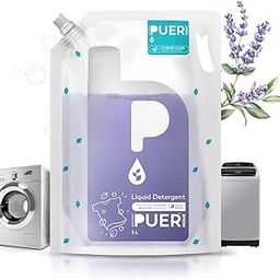 PUER Liquid Detergent Intense Clean French Lavender 5000ml Refill Pouch | Natural Laundry | Front Load & Top Load Washing Machine | Tough Stain Removal | Color-Safe | Eco-Friendly | Bleach Free-picture-2