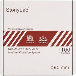 stonylab Premium Qualitative Filter Paper Circles, 100-Pack Ashless Filter Paper 90 mm Diameter Cellulose Filter Paper with 20 Micron Particle Retention Medium Filtration Speed for Lab Filtration-image-68