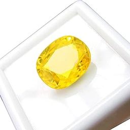 7.25 Ratti - 6.45 Carat Cultured Ceylone Yellow Sapphire Gemstone Original Certified Pukhraj Stone Natural for Men & Women-15