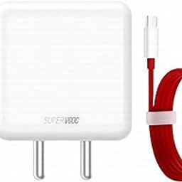 Onepluss 80W SUPERVOOC Charger with Type C Cable 100 cm with One Plus, Infinix, Realmee, Redmii, Nothing, Oppoo, Pixel Other Smartphones | C Type Charger Supports Dash,Warp, Vooc, 80 w Charger, White-53