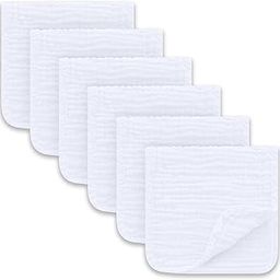 Sunny zzzZZ Muslin Baby Burp Cloths, White, 10x20 Inch, 6 Pack-image-46