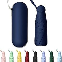 Ozoy Travel Mini Folding Compact Umbrella with Case, Manual Open 6 Ribs Lightweight Portable, Small Sun UV Protection & Rain Windproof Pocket Umbrella for men,women,kids,girls-image-57