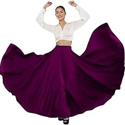 Women's American Crepe Blooming Flared Long for traditional Stitched A-line Flare Skirt for girls with 12 meter flare 40inch height-image-42