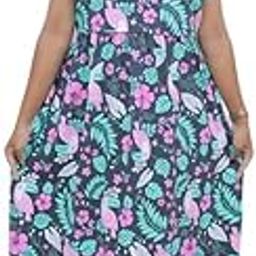 Butter Buds Women's Night Wear Puff Sleeve Digital Printed with Pocket Zipless Maternity/Nursing & Feeding Maxi/Nighty/Gown/Kurta/Dress-picture-55