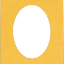CountryArtHouse Bright Yellow Acid Free 5x7 Oval Picture Frame Mat with White Core Bevel Cut for 4x6 Pictures - Fits 5x7 Frame - Pack of 1 Matboard Show Kit with Acid Free Backing & Clear Bag-image-75