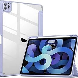 ProElite Smart Flip Case Cover for Apple iPad Pro 12.9 inch 2022/2021/2020/2018 6th/5th/4th/3rd Gen, Transparent Back with Pencil Holder, Lavender-image-35