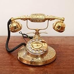 Decor antiqueTelephone Working Brass Rotary Phone Antique Look Retro Home Decor Royal Telephone |Antique Telephone-image-70