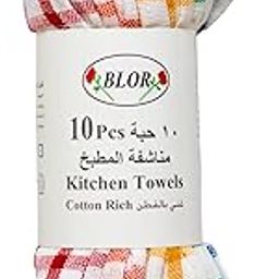 Florina Dish Cloth|Cotton Rich Hand Towel Set | Quick Absorbent | Cleaning Napkin | Multi Purpose Cleaning Cloth | 31 x 46 Cm Size| Plain Weave with Checks |Multi Colour| Roll Pack (Set of 10)-image-28