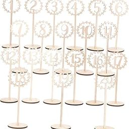 CIYODO 20pcs Wedding Table Numbers 1-20 Chic Wooden Table Number Sign for Banquets-image-18