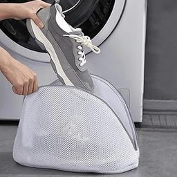 GERQSHO Shoe Washing Bag for Machine & Dryer – Reusable Chenille Laundry Bag for Sneakers, Trainers & Delicates with Side Zipper – 360° Deep Cleaning & Travel Shoe Organizer (White)-image-55