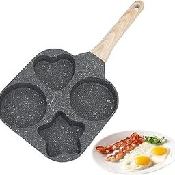HUSAINI MART | 4 cavity Egg Pan Non Stick Pancake Pan, 4-Cup Nonstick Egg Frying Pan Granite Mini Egg Cooker Pannfor Breakfast, Small Egg Skillet Suitable For Gas Stove & Induction Top (multicoloured)-picture-32