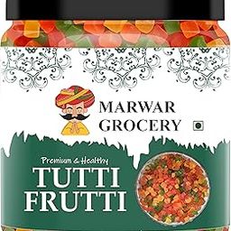 Marwar Grocery Premium Tutti Frutti 400gm | Candied Papaya Cubes for Cake, Halwa, Ice Cream | No Preservatives-image-82