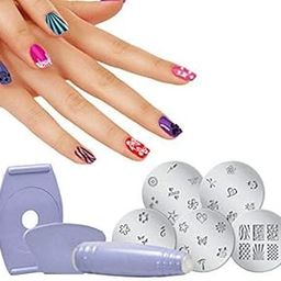HKD SALES Salon Express Pro Nail Art Stamping Set Nail Decoration Printer Manicure Kit (blue)-73