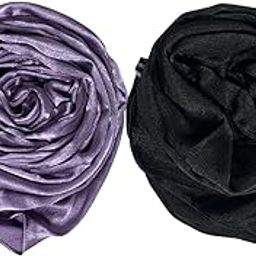 Premium Muna Satin Scarf | Soft, Shiny & Stylish | Pack of 2 | 200 cm x 70 cm-image-87