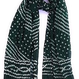 DARK GREEN Art Silk Women's Casual Wear Bandhani Dupatta Size 2.25 M-image-27