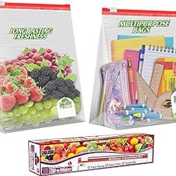 Shalimar Zip 'N' Slider Bag Size Large (30.5 cm X 35 cm) Zip Lock/Vegetable/Fridge/MultiPurpose Storage Bag Pack of - 1 (15 Bags) Reusable and Reclosable with Slider Lock-15