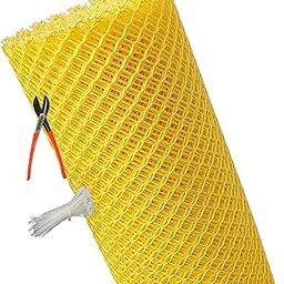 Tree Guard Net, Garden Fencing Net Virgin Plastic with 1 Cutter and 50 PVC Tags (Yellow, 4 ft x 5 ft)-5