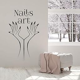 VVWV Nail Art Beauty Parluor Wall Sticker Spa Decal Hair Salon Barbershop Stylish Quotes Make Up Nail Art L X H 45 X 60 Cms-image-1