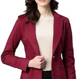Slim Fit Single-Breasted Blazer for Girls/Women-image-45