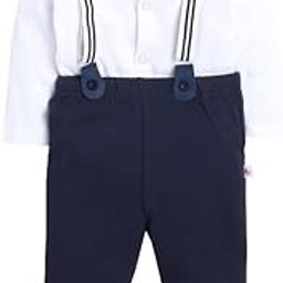 Boy's Cotton Solid Full Sleeves Shirt Pant Set With Suspender & Cap (Peb8583)-13