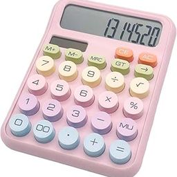 Electronic Calculator,12 Digits Large LCD Display Small Desktop Calculator,Pink Basic Calculators with Big Buttons,Easy to Press Mechanical Switch Calculator Office Supplies for Home and School-30
