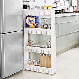 Dhairya 4 Layer Slim Storage Organizer Rack with Wheels for Kitchen Bedroom Bathroom(multi color) (4 layer)-image-45
