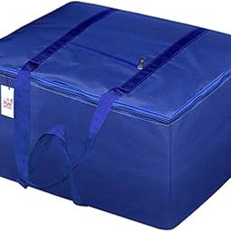 Fun Homes Rexine Jumbo Underbed Moisture Proof Storage Bag with Zipper Closure and Handle (Royal Blue, Standard)-7
