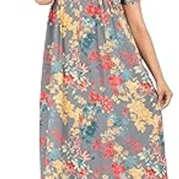 Women's Printed 100% Cotton Night Gown - S470A-image-50