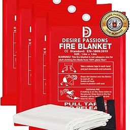 DESIRE PASSIONS Fire Blanket Emergency for Home, Fire Suppression Blanket, Fire Extinguisher Blanket, Flame Retardant Blanket Fire Safety Blanket to Smother Kitchen Fire, School (40”x40”) (Pack of 4)-image-90