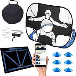 Houzefun Outdoor Soccer Goals for Backyard, 4'x 3' Portable Soccer Goal, Soccer Target Practice for Young, Soccer Training Equipment for Children (Goal*1, Cones*6, Soccer Training Mat*1)-image-61
