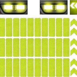 Buylogy® (Fluorescent) (36 Pcs Blue) Reflective Decals Reflective Stickers Safety Warning Sticker Tapes Waterproofs High Intensity Night Visibility Adhesive-image-84