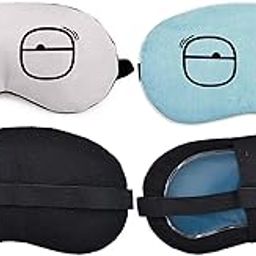 SONEEV MART (PACK OF 2 PIECE) Printed Eye Mask For Sleeping Men Women With Cooling Gel For Night Deep Sleep, Dark Circles, Puffy Eye's, Dry Eyes (white and blue).-55
