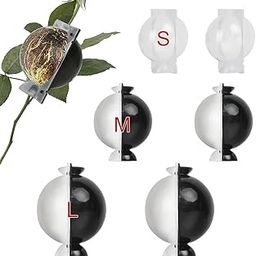 HASTHIP® 6 Pcs Plant Rooting Ball - Plant Root Grow Box - Reusable Plant Rooting Grow Propagation Ball - Garden Grafting Tools for Indoor/Outdoor Plants - Plastic Plant Propagation Ball (3 Size/S M L)-51