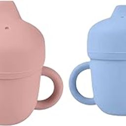 Tudd Baby Sippy Cup, Silicone Trainer Cup Toddler for Boys and Girls | Pink with Baby Sippy Cup, Silicone Trainer Cup Toddler for Boys and Girls | Blue-image-6