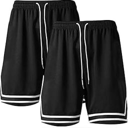 Polyester Basketball Shorts, Thin Mesh Fabric Sports Shorts for Men (2 Pieces)-image-66