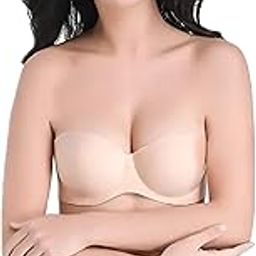 Push up Seamless Strapless Padded Convertible Added Cup Underwire Supportive Bra with Clear Straps for Women's Wedding-image-25