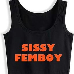 Sissy Femboy Crop Top Funny Flirting Tank Top Hotwife Cotton Naughty Sleeveless-92