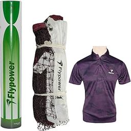 Badminton Feather Shuttle Cock Green with NET 850 MEHROON and T-Shirt Nias Wine Size 2XL-image-13