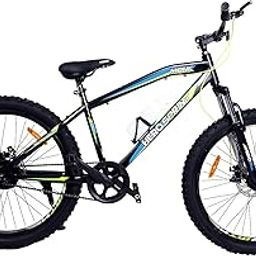 Hero Cycles Sprint Monk 26 Inch Tire Single Speed Unisex Mountain Cycle Bike - 18" Frame, Semi Fat Bike, Dual Disc, Front Suspension, Black/Green, Ideal for 16+ Years-16