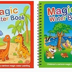 Magic Book for Kids 2-5 Years | Reusable Magic Water Books with Water Pens | Magic Water Book for Kids – Educational & Mess-Free Colouring Fun (Pack of 2 Books, 2, count)-picture-3