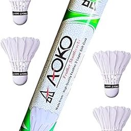 AOKO Super Cork Feather Shuttlecocks, Pack of 10, White-14