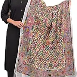 apratim Cotton Women/Girls Kutch Ari Work Embroidery Dupatta-03-picture-0