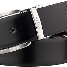 Men's PU Leather Reversible belt (Formal/Casual) Branded (Colour -Black & Brown) Stylish Rotating Pin Buckle Italian PU Leather Adjustable Size Original Quality (RP2538)-image-3