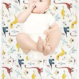 Baby Portable Diaper Changing Pad, 21.7"x31.5" Waterproof Changing Pad Liners 2 Pack, PHOEBUS BABY Foldable Absorbent Changing Mat(Dinosaur2PCS)-image-79