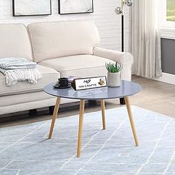 NW CRAFTS Royal Design Wooden Round Center Table Console Table Coffee Table Bedside Table for Living Room Bedroom and Office Decoration (Grey)-image-31