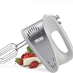 DSP Electric Hand Mixer with 2 Dough Hooks & 2Beaters of Stainless Steel, 5-Speed Easy Mix, 200w (Silver)-image-8