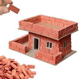 kraft kala Mini Brick Building Kit, DIY Construction House Model Set with Bricks, Educational Construction Toy-28