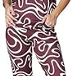 Wine Cotton Lycra Blend Styled With Abstract Print Tracksuit | Co-ord Set For Women| Active Wear Suit Set For Women|-picture-12
